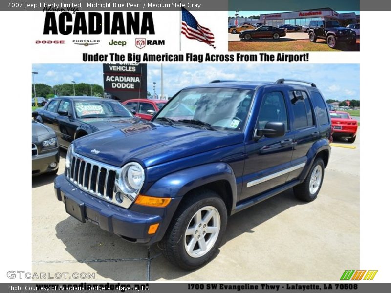 Midnight Blue Pearl / Medium Slate Gray 2007 Jeep Liberty Limited