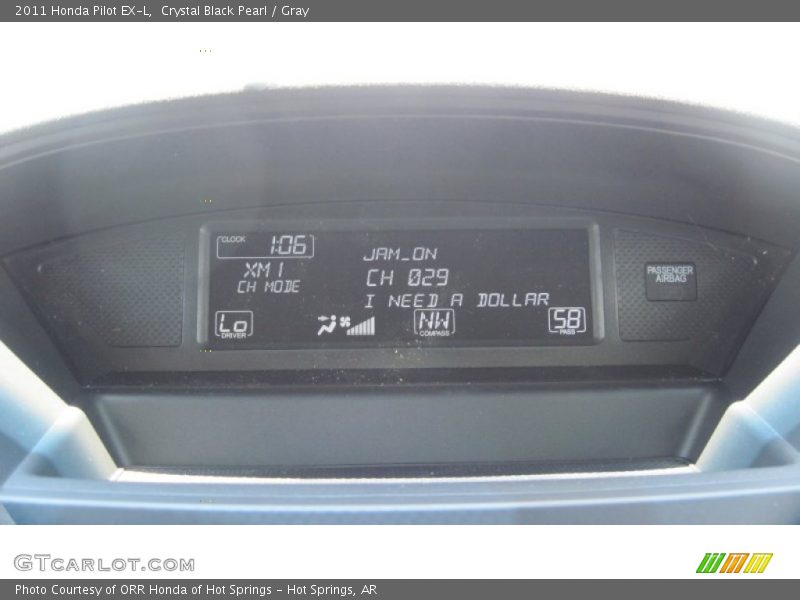 Crystal Black Pearl / Gray 2011 Honda Pilot EX-L