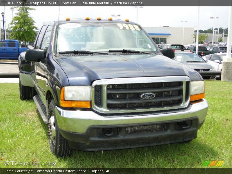 True Blue Metallic / Medium Graphite 2001 Ford F350 Super Duty XLT Crew Cab