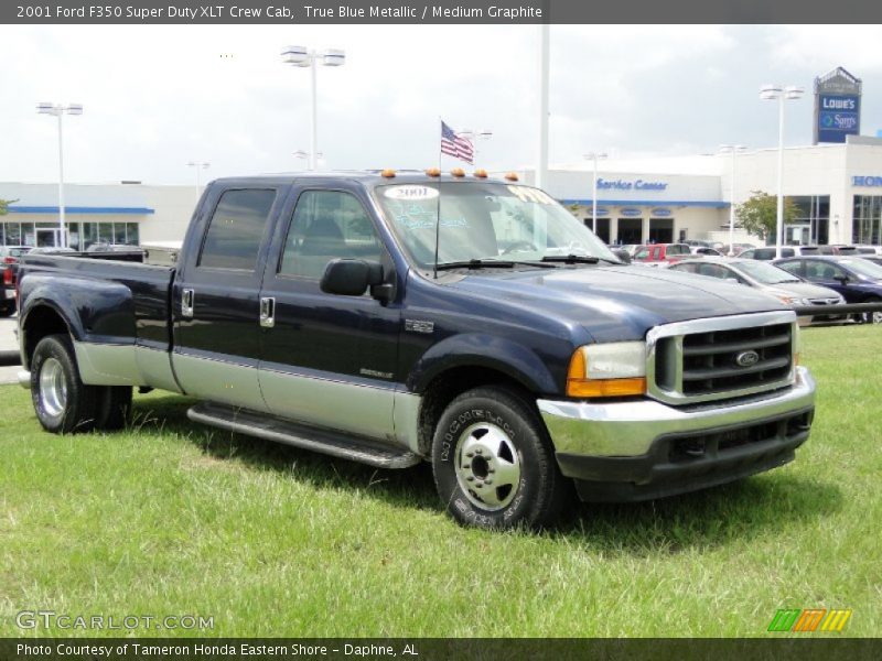 True Blue Metallic / Medium Graphite 2001 Ford F350 Super Duty XLT Crew Cab