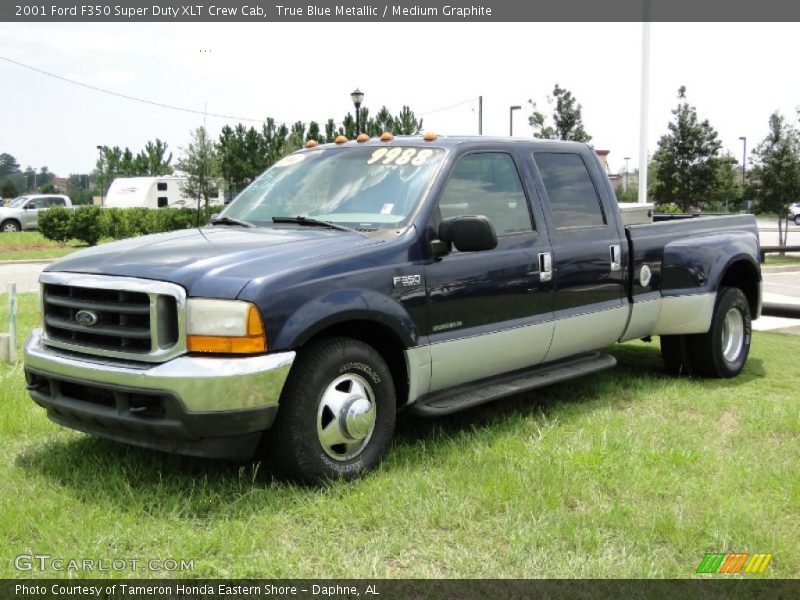 True Blue Metallic / Medium Graphite 2001 Ford F350 Super Duty XLT Crew Cab