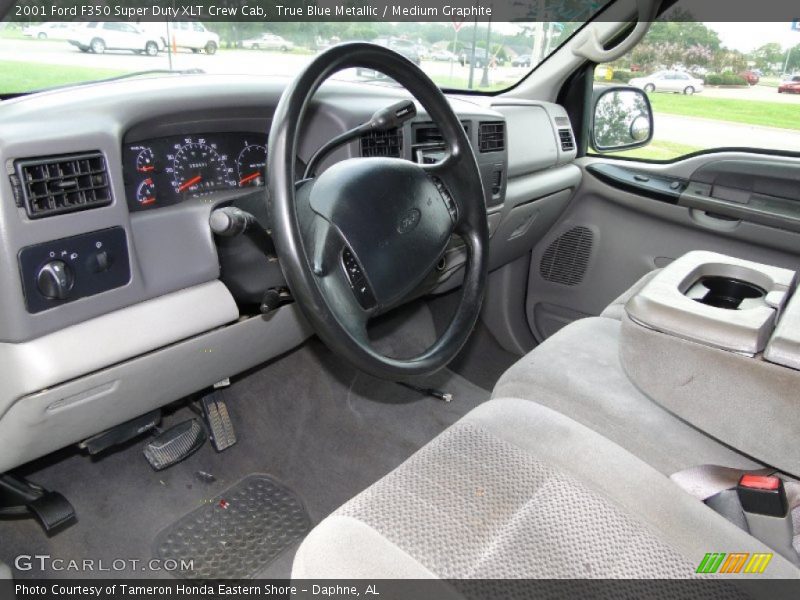 True Blue Metallic / Medium Graphite 2001 Ford F350 Super Duty XLT Crew Cab