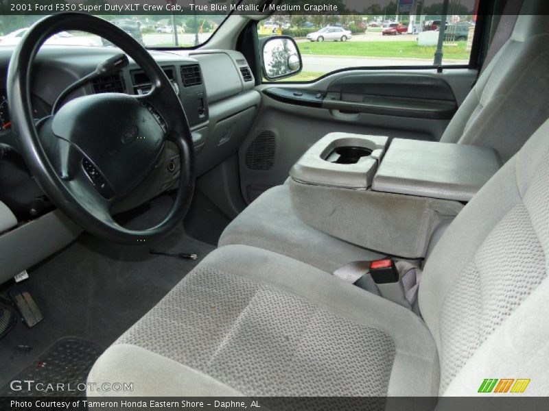 True Blue Metallic / Medium Graphite 2001 Ford F350 Super Duty XLT Crew Cab