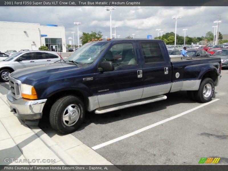 True Blue Metallic / Medium Graphite 2001 Ford F350 Super Duty XLT Crew Cab