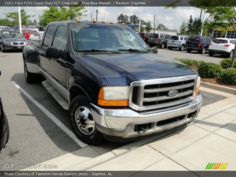True Blue Metallic / Medium Graphite 2001 Ford F350 Super Duty XLT Crew Cab