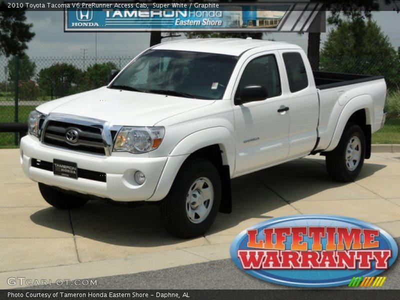 Super White / Graphite 2010 Toyota Tacoma V6 PreRunner Access Cab