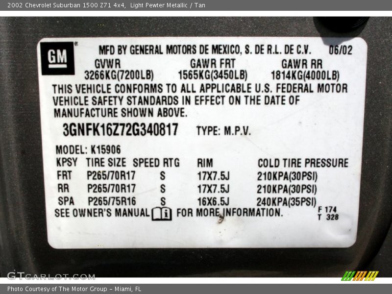 Light Pewter Metallic / Tan 2002 Chevrolet Suburban 1500 Z71 4x4