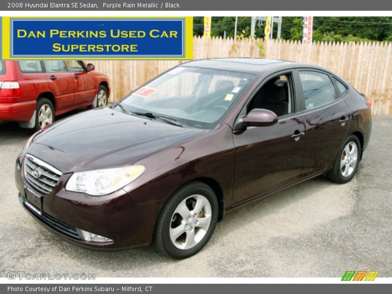 Purple Rain Metallic / Black 2008 Hyundai Elantra SE Sedan