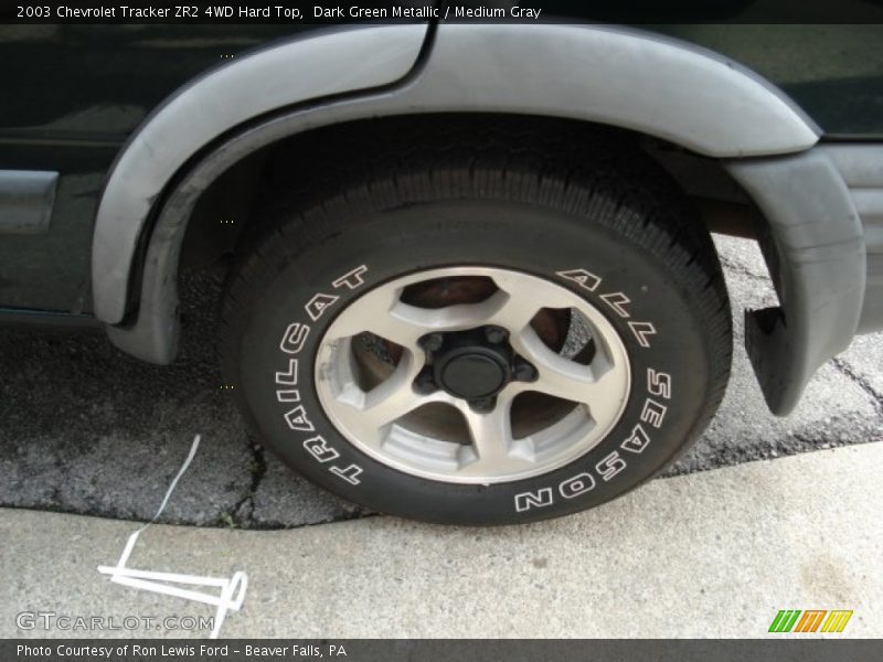 Dark Green Metallic / Medium Gray 2003 Chevrolet Tracker ZR2 4WD Hard Top