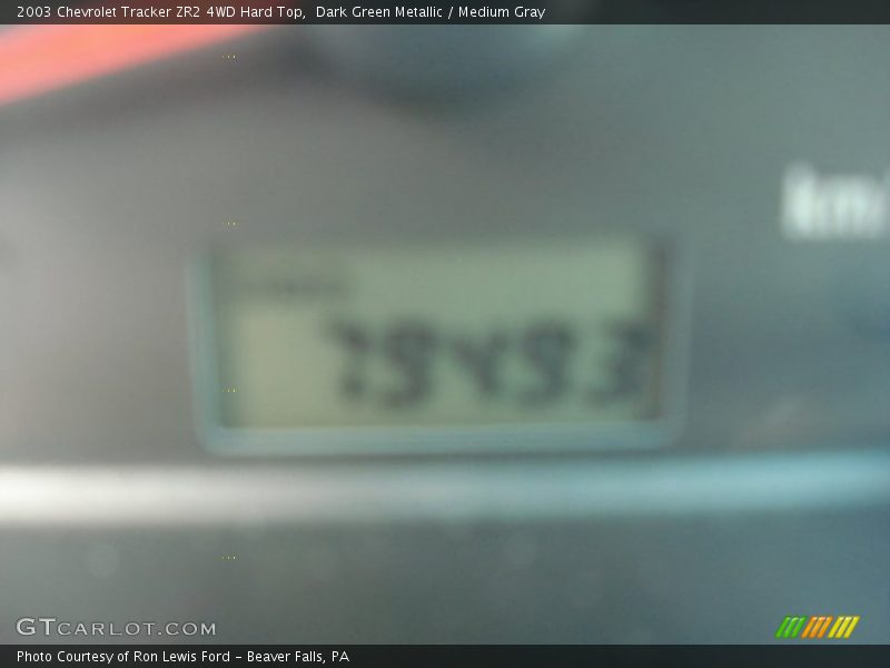 Dark Green Metallic / Medium Gray 2003 Chevrolet Tracker ZR2 4WD Hard Top