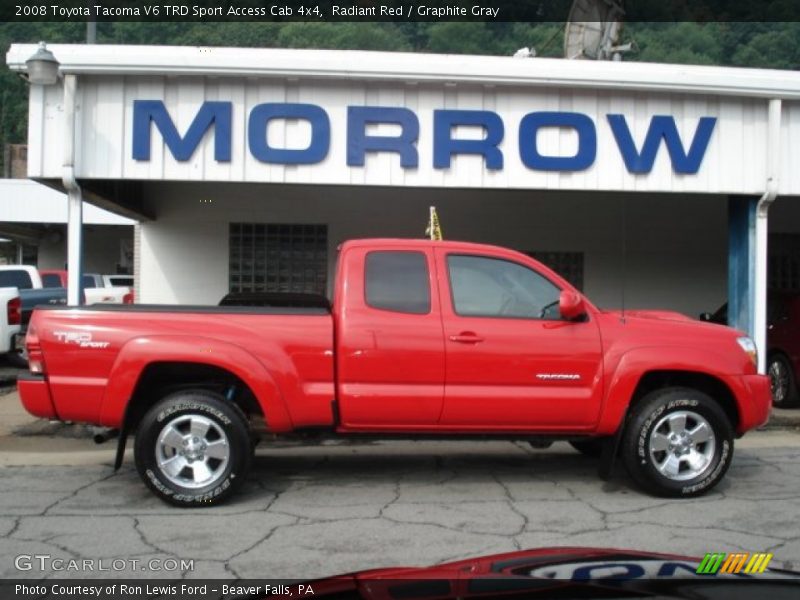 Radiant Red / Graphite Gray 2008 Toyota Tacoma V6 TRD Sport Access Cab 4x4