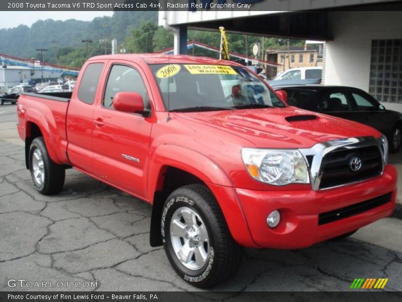 Radiant Red / Graphite Gray 2008 Toyota Tacoma V6 TRD Sport Access Cab 4x4