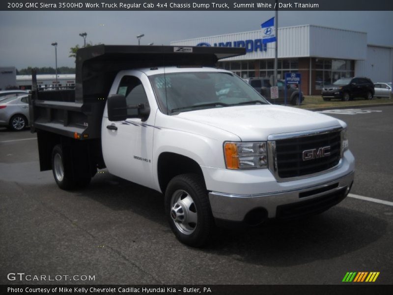 Summit White / Dark Titanium 2009 GMC Sierra 3500HD Work Truck Regular Cab 4x4 Chassis Dump Truck
