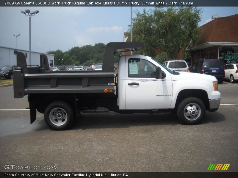 Summit White / Dark Titanium 2009 GMC Sierra 3500HD Work Truck Regular Cab 4x4 Chassis Dump Truck