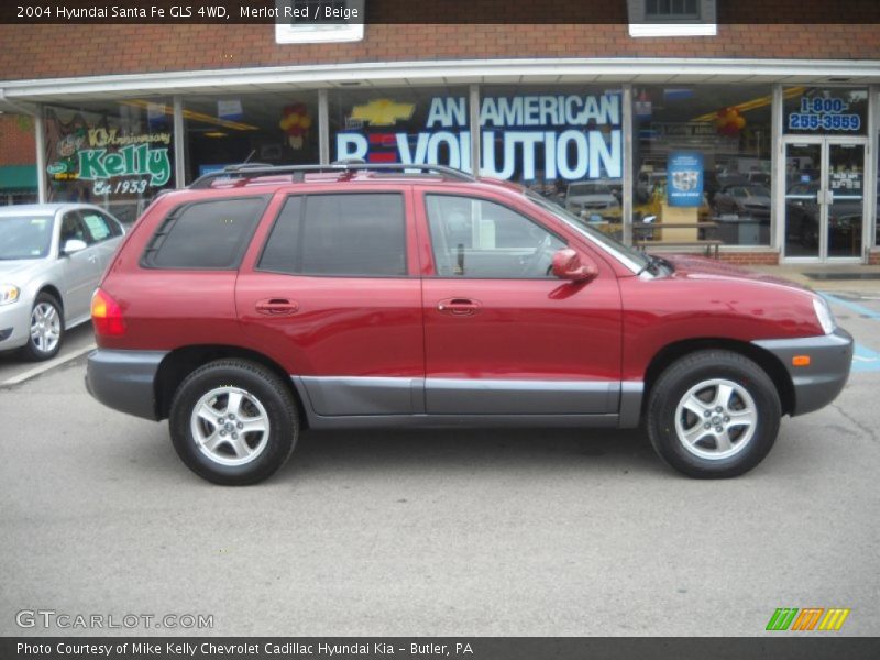 Merlot Red / Beige 2004 Hyundai Santa Fe GLS 4WD