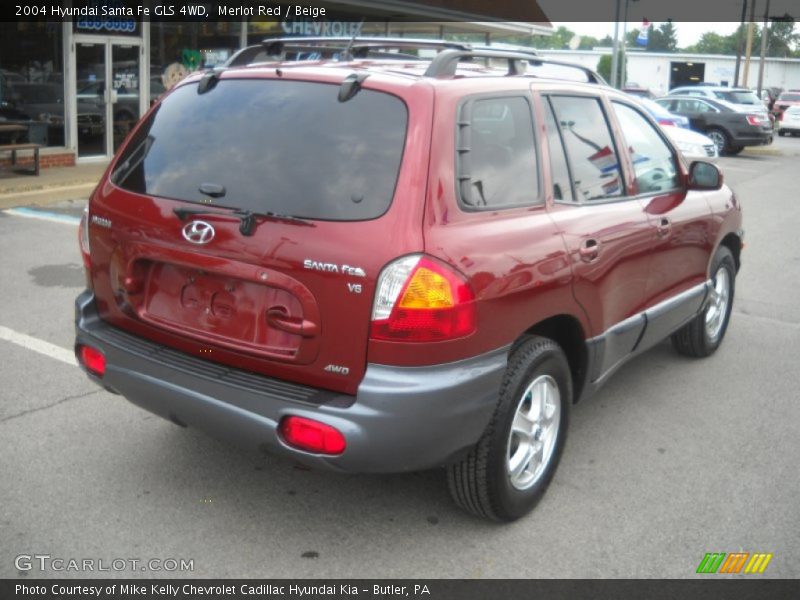 Merlot Red / Beige 2004 Hyundai Santa Fe GLS 4WD