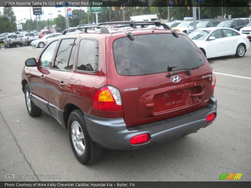 Merlot Red / Beige 2004 Hyundai Santa Fe GLS 4WD