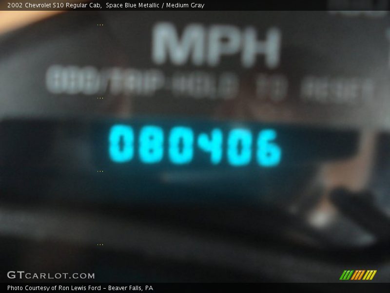 Space Blue Metallic / Medium Gray 2002 Chevrolet S10 Regular Cab
