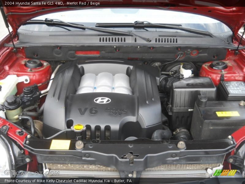 Merlot Red / Beige 2004 Hyundai Santa Fe GLS 4WD