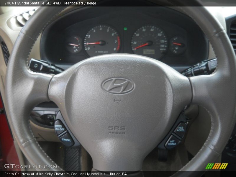 Merlot Red / Beige 2004 Hyundai Santa Fe GLS 4WD