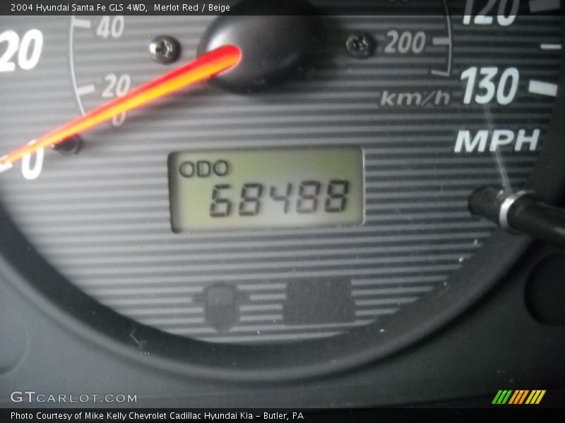 Merlot Red / Beige 2004 Hyundai Santa Fe GLS 4WD