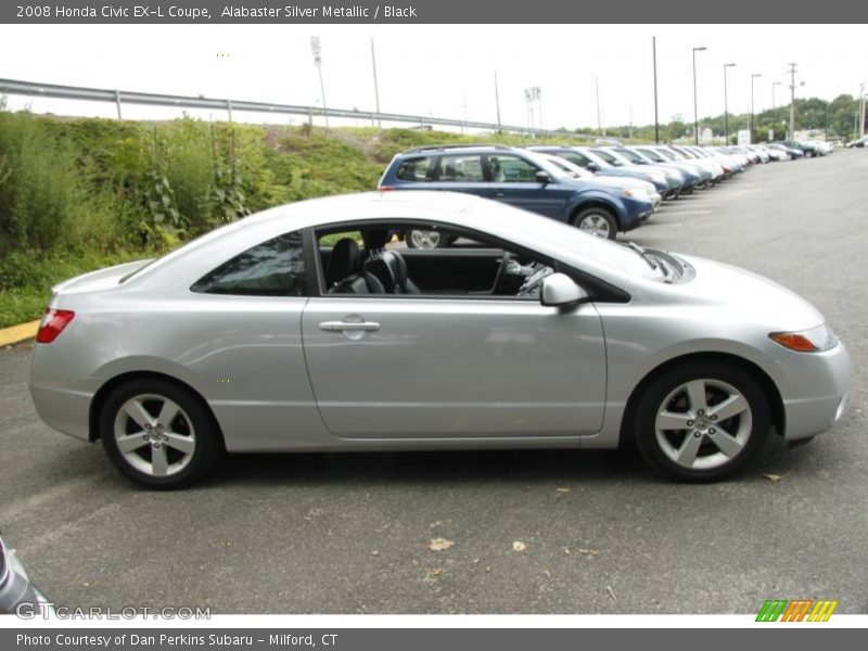 Alabaster Silver Metallic / Black 2008 Honda Civic EX-L Coupe