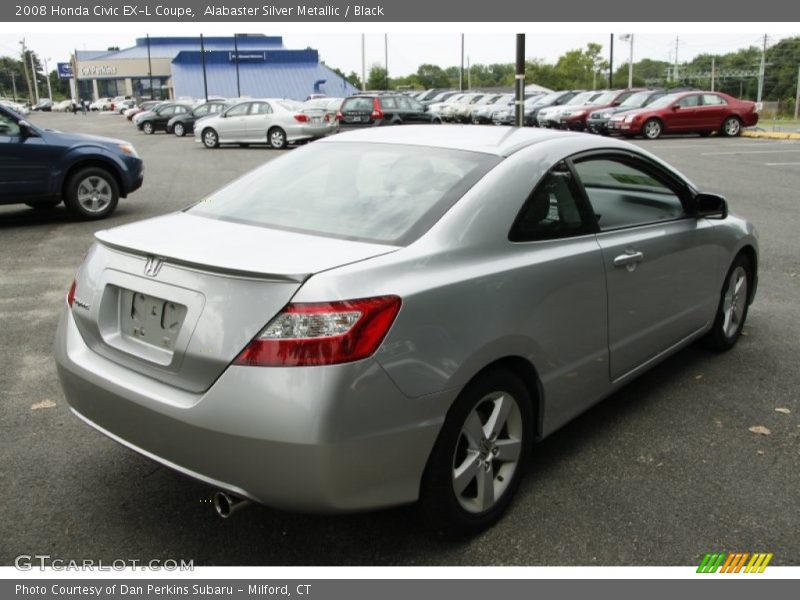 Alabaster Silver Metallic / Black 2008 Honda Civic EX-L Coupe