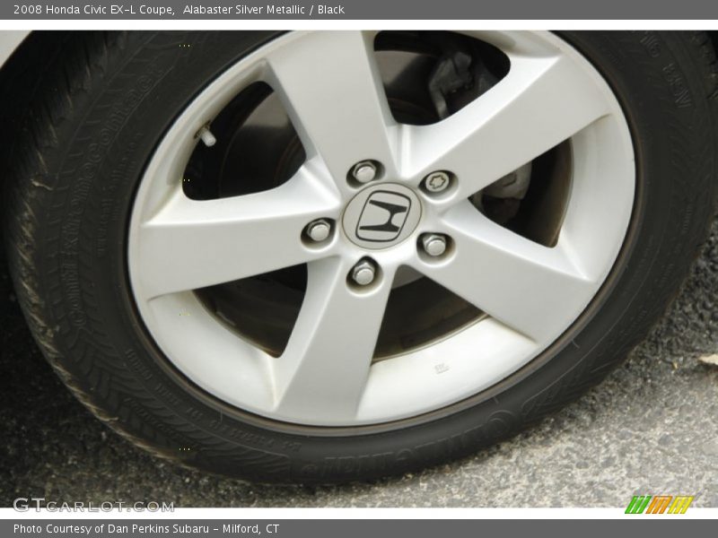 Alabaster Silver Metallic / Black 2008 Honda Civic EX-L Coupe