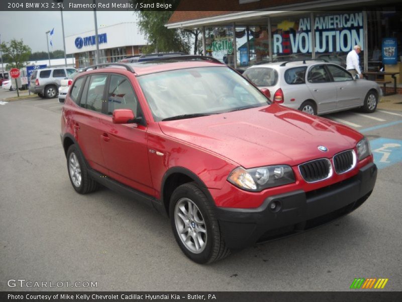Flamenco Red Metallic / Sand Beige 2004 BMW X3 2.5i