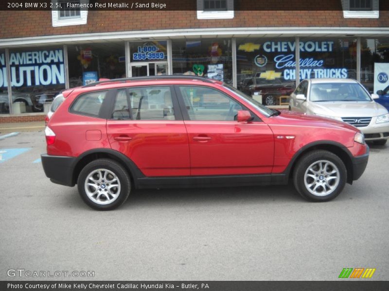 Flamenco Red Metallic / Sand Beige 2004 BMW X3 2.5i