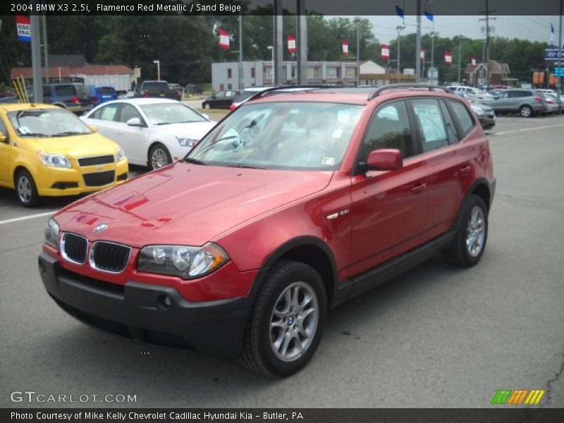 Flamenco Red Metallic / Sand Beige 2004 BMW X3 2.5i