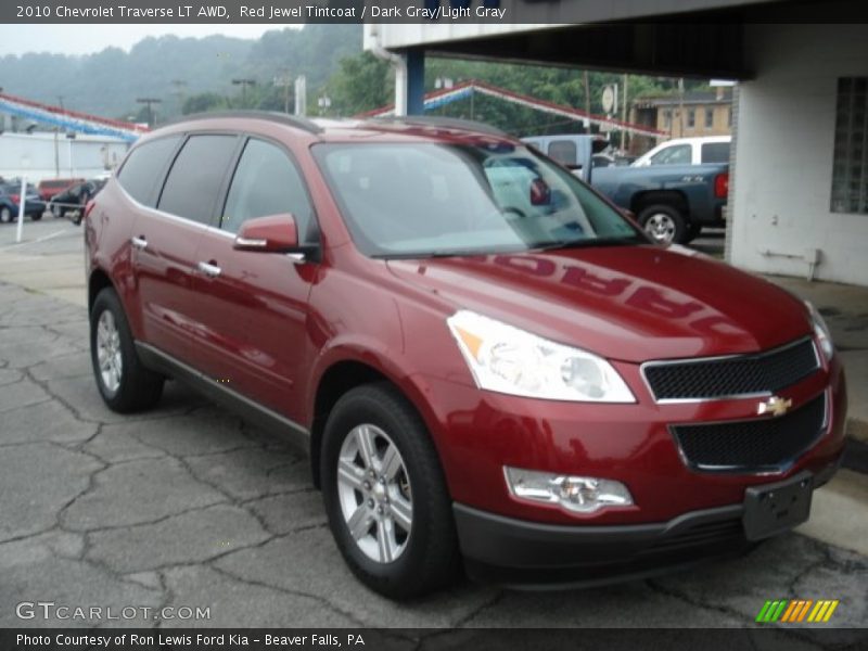 Red Jewel Tintcoat / Dark Gray/Light Gray 2010 Chevrolet Traverse LT AWD