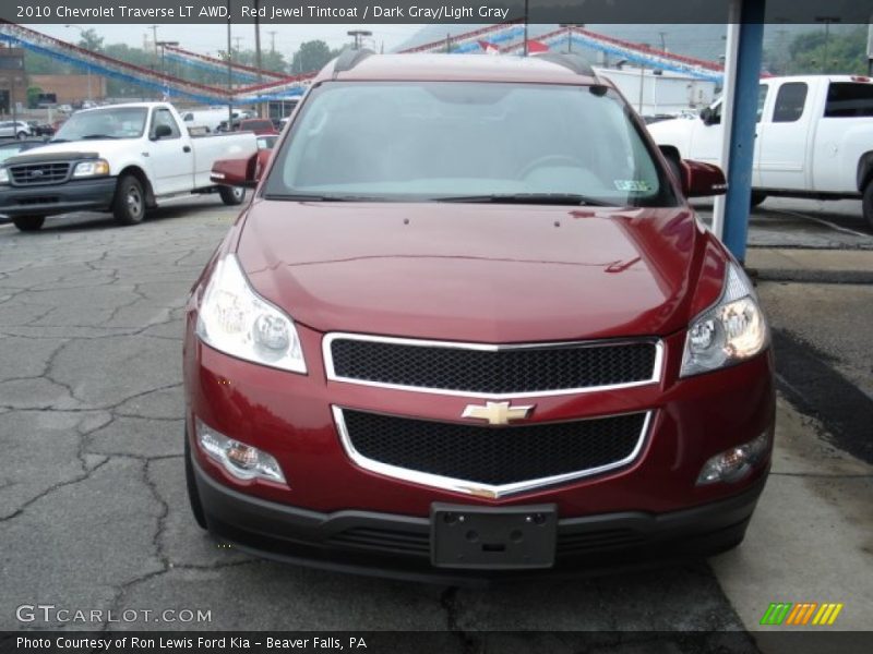 Red Jewel Tintcoat / Dark Gray/Light Gray 2010 Chevrolet Traverse LT AWD