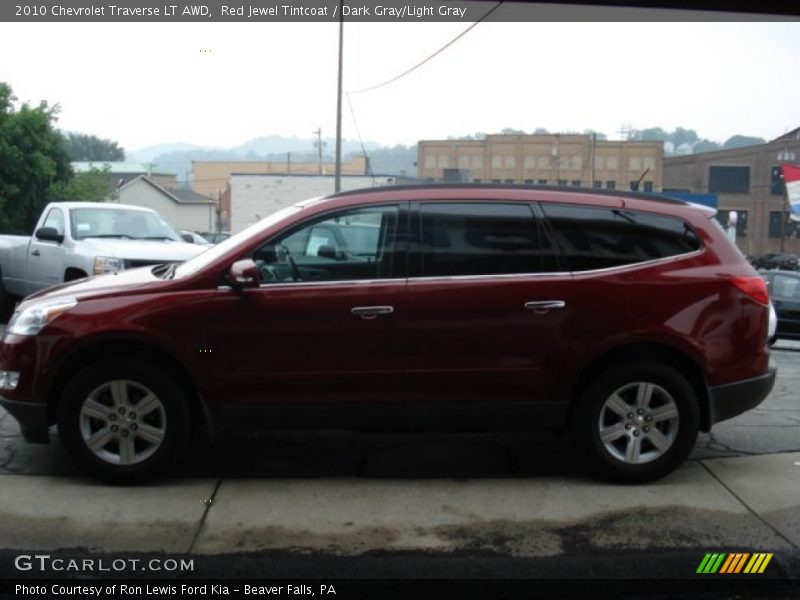 Red Jewel Tintcoat / Dark Gray/Light Gray 2010 Chevrolet Traverse LT AWD