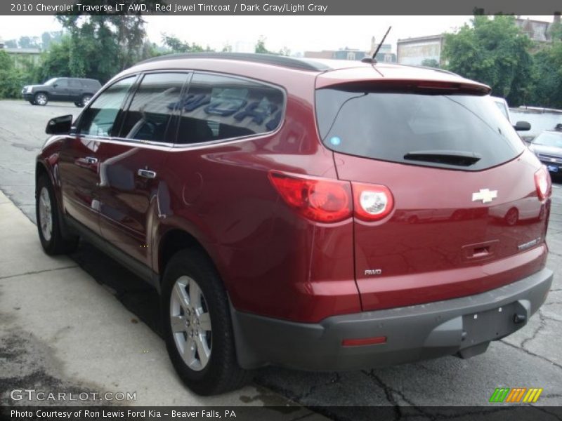 Red Jewel Tintcoat / Dark Gray/Light Gray 2010 Chevrolet Traverse LT AWD
