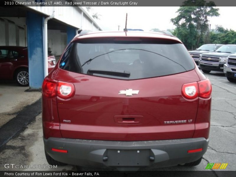 Red Jewel Tintcoat / Dark Gray/Light Gray 2010 Chevrolet Traverse LT AWD