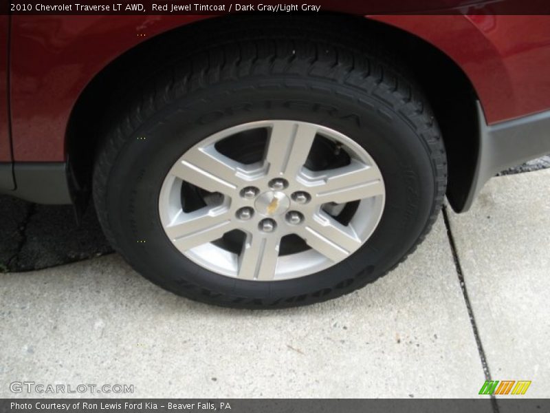 Red Jewel Tintcoat / Dark Gray/Light Gray 2010 Chevrolet Traverse LT AWD