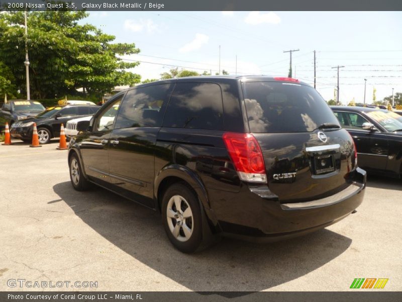 Galaxy Black Metallic / Beige 2008 Nissan Quest 3.5
