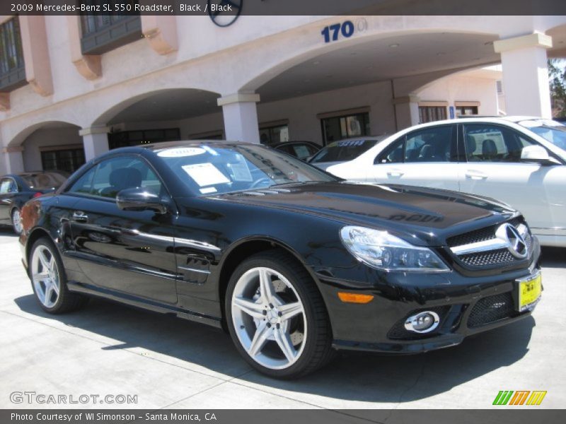 Black / Black 2009 Mercedes-Benz SL 550 Roadster