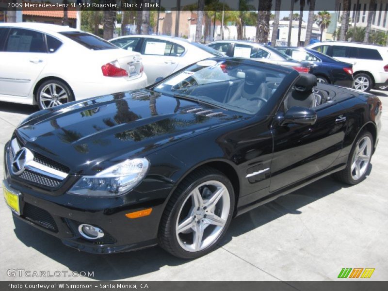 Black / Black 2009 Mercedes-Benz SL 550 Roadster