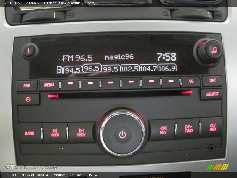 Carbon Black Metallic / Ebony 2011 GMC Acadia SL