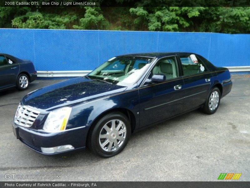 Blue Chip / Light Linen/Cocoa 2008 Cadillac DTS