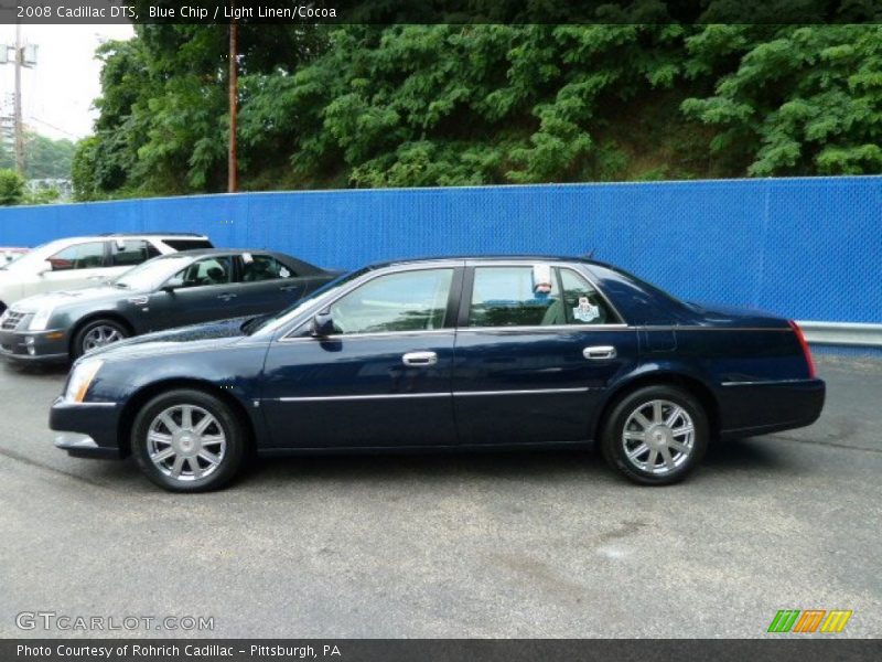 Blue Chip / Light Linen/Cocoa 2008 Cadillac DTS