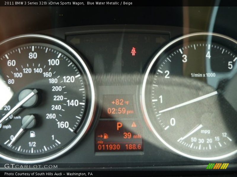 Blue Water Metallic / Beige 2011 BMW 3 Series 328i xDrive Sports Wagon