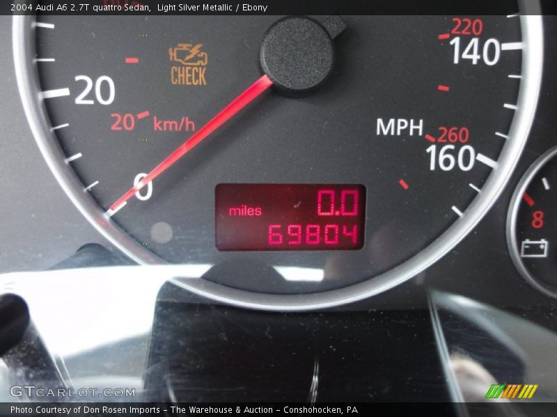 Light Silver Metallic / Ebony 2004 Audi A6 2.7T quattro Sedan