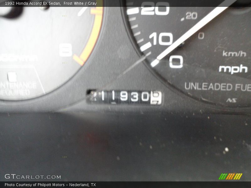 Frost White / Gray 1992 Honda Accord EX Sedan
