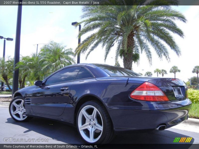 Capri Blue Metallic / Java 2007 Mercedes-Benz SL 550 Roadster