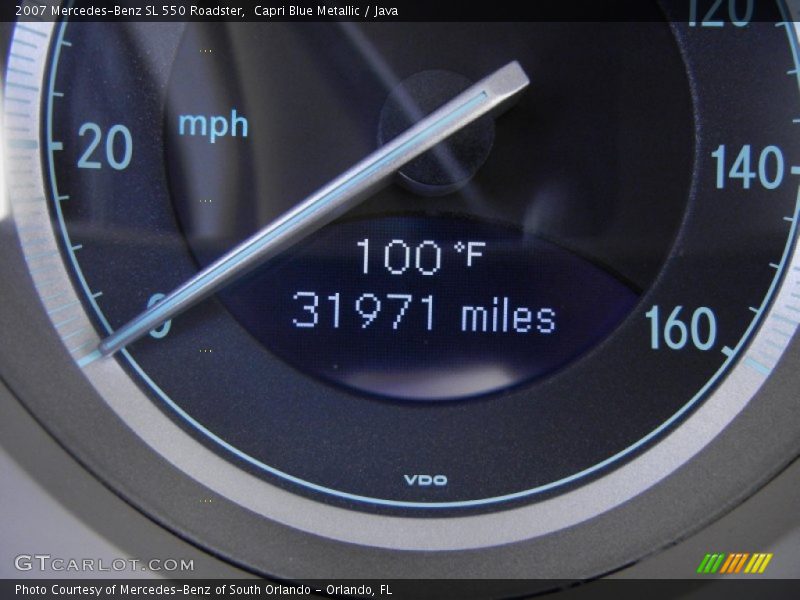 Capri Blue Metallic / Java 2007 Mercedes-Benz SL 550 Roadster