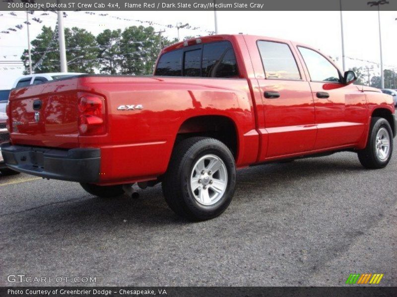 Flame Red / Dark Slate Gray/Medium Slate Gray 2008 Dodge Dakota ST Crew Cab 4x4