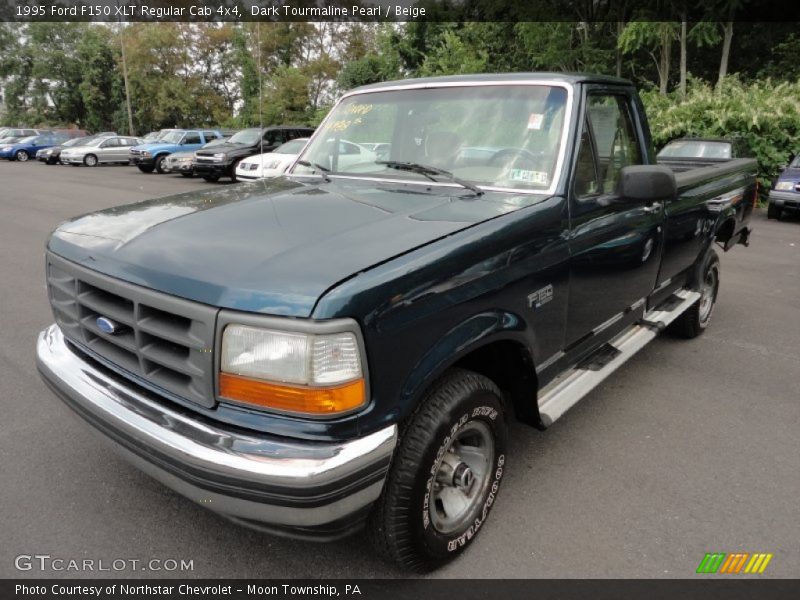 Dark Tourmaline Pearl / Beige 1995 Ford F150 XLT Regular Cab 4x4